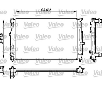 Радиатор, охлаждане на двигателя VALEO 732811 за AUDI A4 Avant (8D5, B5) от 1994 до 2002