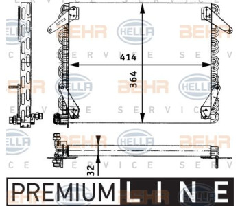 Кондензатор, климатизация HELLA 8FC 351 319-421 за VOLKSWAGEN PASSAT B7 (365) ALLTRACK от 2012 до 2014