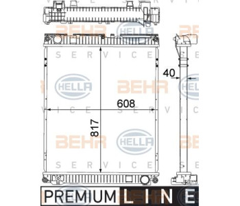 Радиатор, охлаждане на двигателя HELLA 8MK 376 714-661 за VOLKSWAGEN POLO (86C, 80) купе от 1991 до 1994