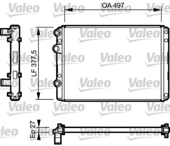 Радиатор, охлаждане на двигателя VALEO 732953 за VOLKSWAGEN LUPO (6X1, 6E1) от 1998 до 2005