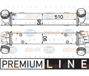 Радиатор, охлаждане на двигателя HELLA 8MK 376 735-001 за VOLKSWAGEN TRANSPORTER IV (70XD) платформа от 1990 до 2003