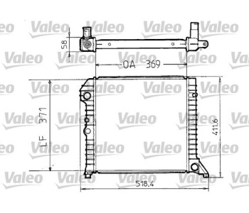 Радиатор, охлаждане на двигателя VALEO 810956 за VOLVO 440 K (445) от 1988 до 1996