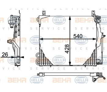 Кондензатор, климатизация HELLA 8FC 351 302-571 за VOLVO S40 II (MS) от 2004 до 2012