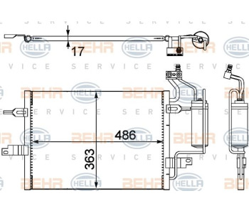 Кондензатор, климатизация HELLA 8FC 351 304-151