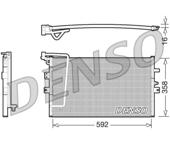 Кондензатор, климатизация DENSO DCN28001 за PORSCHE 911 (964 ) от 1988 до 1993