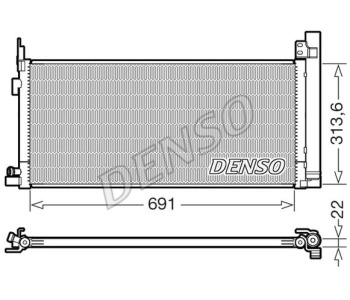 Кондензатор, климатизация DENSO DCN51010 за LEXUS RX II (MHU3_, GSU3_, MCU3_) от 2003 до 2008