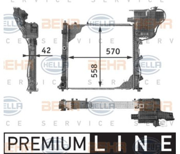 Интеркулер (охладител за въздуха на турбината) HELLA 8ML 376 723-021 за SMART FORTWO (450) купе от 2004 до 2007