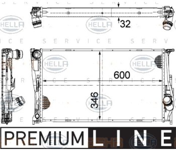 Радиатор, охлаждане на двигателя HELLA 8MK 376 754-001 за BMW 3 Ser (E90) от 2005 до 2008
