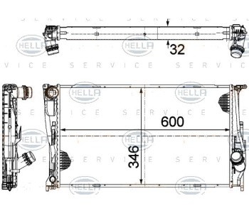 Радиатор, охлаждане на двигателя HELLA 8MK 376 754-004 за BMW 1 Ser (E82) купе от 2007 до 2013