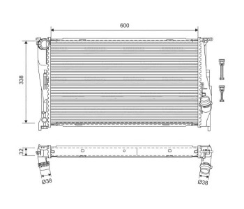 Воден радиатор VALEO за BMW 3 Ser (E91) комби от 2005 до 2008