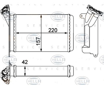 Топлообменник, отопление на вътрешното пространство HELLA 8FH 351 000-511 за BMW 3 Ser (E30) комби от 1987 до 1994