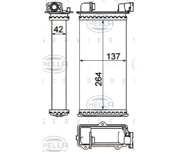 Топлообменник, отопление на вътрешното пространство HELLA 8FH 351 000-531 за BMW 3 Ser (E30) комби от 1987 до 1994