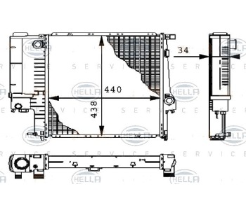 Воден радиатор HELLA за BMW 3 Ser (E36) купе от 1992 до 1999