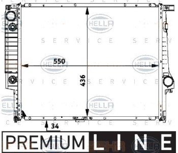 Радиатор, охлаждане на двигателя HELLA 8MK 376 713-091 за BMW 3 Ser (E36) седан 1990 до 1998