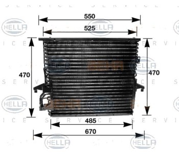 Кондензатор климатизации HELLA за BMW 3 Ser (E36) седан 1990 до 1998