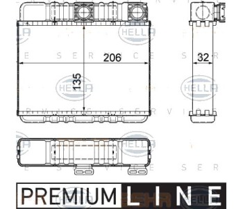 Топлообменник, отопление на вътрешното пространство HELLA 8FH 351 311-331 за BMW 3 Ser (E46) комби от 2001 до 2005