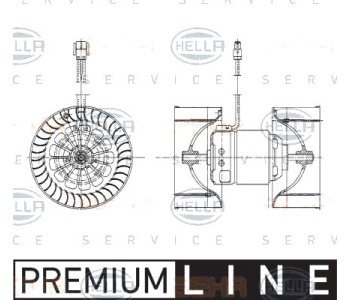 Вентилатор вътрешно пространство HELLA 8EW 009 159-201 за BMW 3 Ser (E46) комби от 2001 до 2005