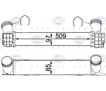 Интеркулер (охладител за въздуха на турбината) HELLA 8ML 376 731-794 за BMW 1 Ser (E82) купе от 2007 до 2013