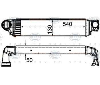 Интеркулер (охладител за въздуха на турбината) HELLA 8ML 376 899-101 за BMW 3 Ser (E46) комби от 2001 до 2005