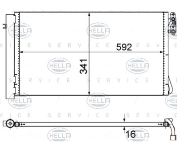 Кондензатор, климатизация HELLA 8FC 351 302-624 за BMW 3 Ser (E92) купе от 2005 до 2013