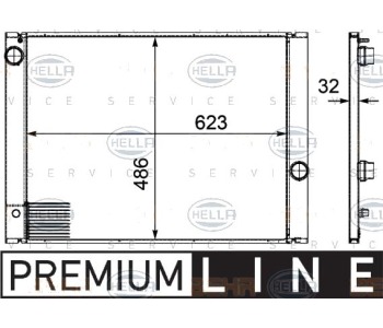 Радиатор, охлаждане на двигателя HELLA 8MK 376 719-131 за BMW 6 Ser (E63) от 2004 до 2010