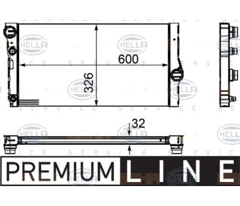 Радиатор, охлаждане на двигателя HELLA 8MK 376 755-371 за BMW 6 Ser (F06) гран купе от 2011