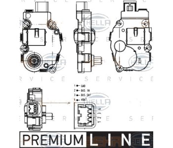 Регулиращ елемент, смесваща клапа HELLA 6NW 351 344-041 за BMW 5 Ser (F10, F18) от 2009 до 2016