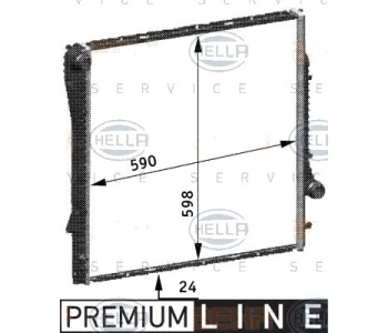 Радиатор, охлаждане на двигателя HELLA 8MK 376 718-761 за BMW X5 (E53) от 2000 до 2003