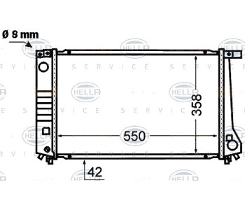 Радиатор, охлаждане на двигателя HELLA 8MK 376 766-401 за BMW 3 Ser (E36) седан 1990 до 1998