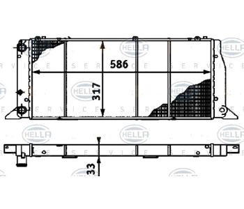 Радиатор, охлаждане на двигателя HELLA 8MK 376 715-271 за AUDI 200 (44, 44Q, C3) от 1983 до 1991