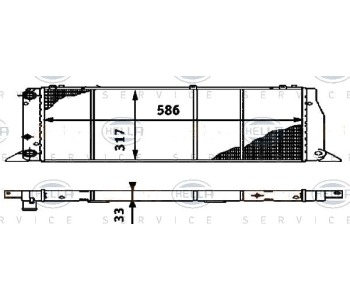 Радиатор, охлаждане на двигателя HELLA 8MK 376 714-571 за AUDI 80 (89, 89Q, 8A, B3) от 1986 до 1991