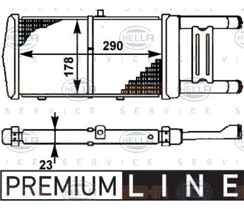 Воден радиатор HELLA за AUDI 90 (89, 89Q, 8A, B3) от 1987 до 1991