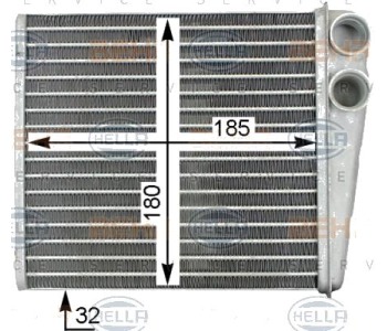 Топлообменник, отопление на вътрешното пространство HELLA 8FH 351 315-781 за AUDI A3 (8P1) от 2003 до 2008