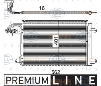 Кондензатор, климатизация HELLA 8FC 351 301-041 за VOLKSWAGEN CADDY III (2KA, 2KH, 2CA, 2CH) товарен от 2004 до 2015