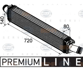 Интеркулер (охладител за въздуха на турбината) HELLA 8ML 376 746-181 за AUDI A7 Sportback (4GA, 4GF) от 2010 до 2018