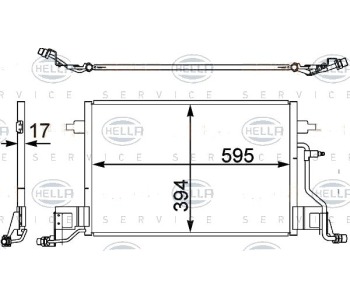 Кондензатор, климатизация HELLA 8FC 351 302-431 за AUDI A6 (4B2, C5) от 1997 до 2005